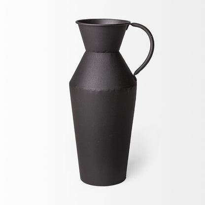 Rustic Narrow Black Metal Decorative Jug