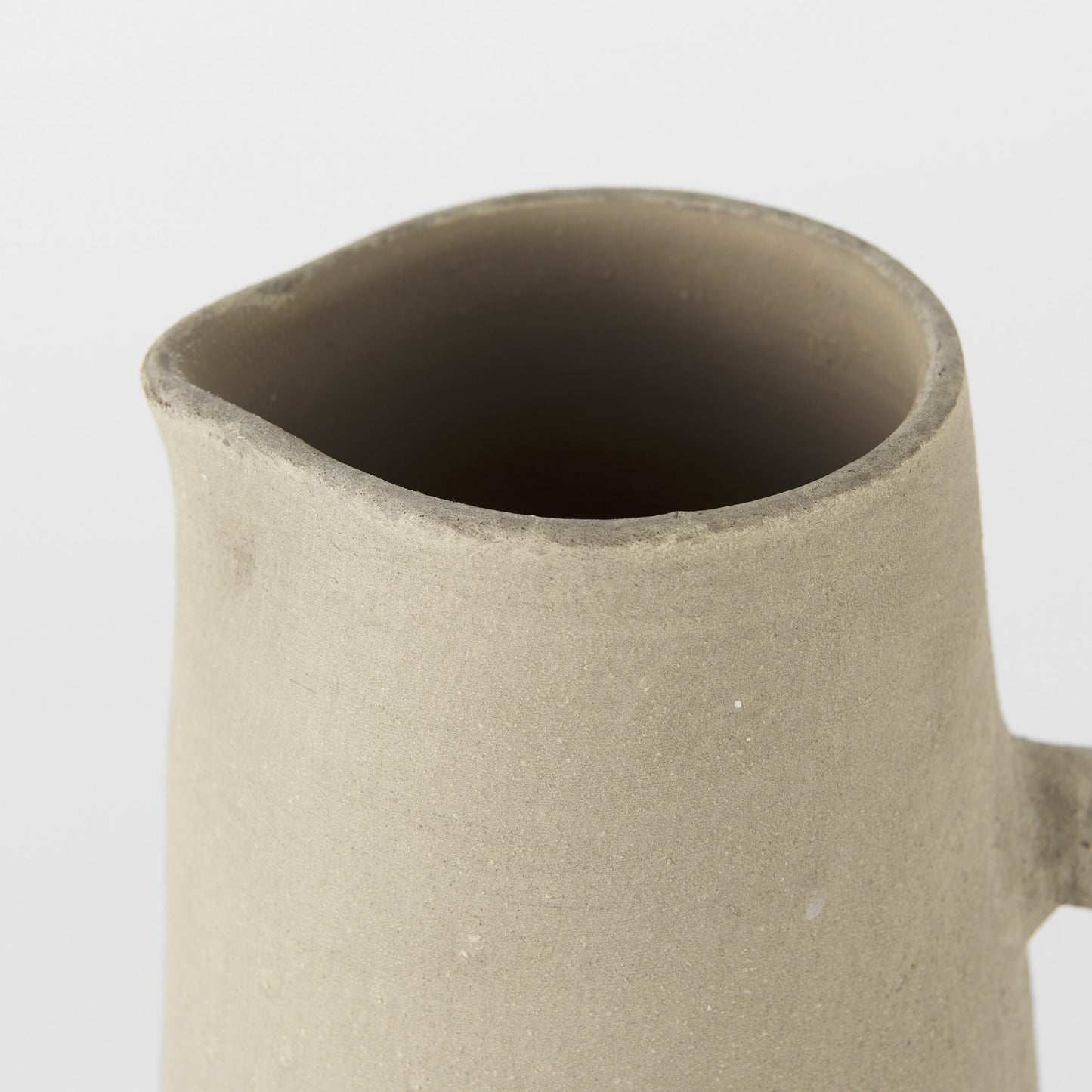 10" Rustic Organic White And Natural Decorative Jug