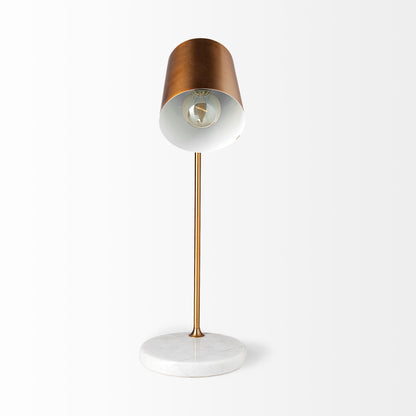 Gold Metallic Desk Or Table Lamp With Marble Base