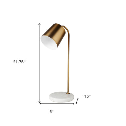 Gold Metallic Desk Or Table Lamp With Marble Base