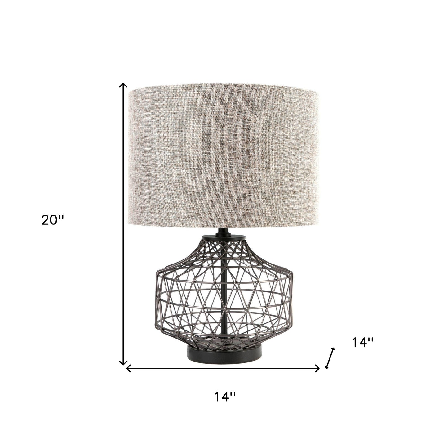 Gray Metal Basket Design Table Or Desk Lamp