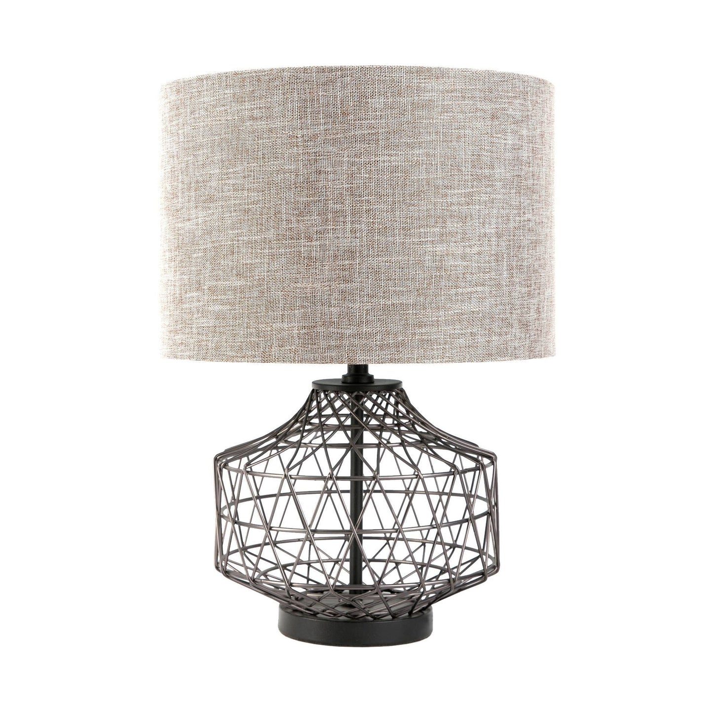 Gray Metal Basket Design Table Or Desk Lamp