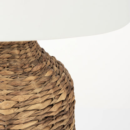 Updated Rustic Brown Wicker Table Lamp