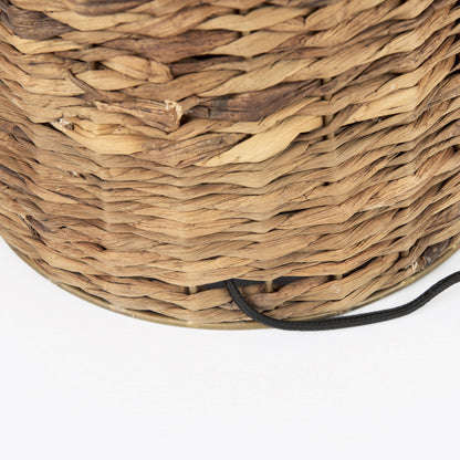 Updated Rustic Brown Wicker Table Lamp