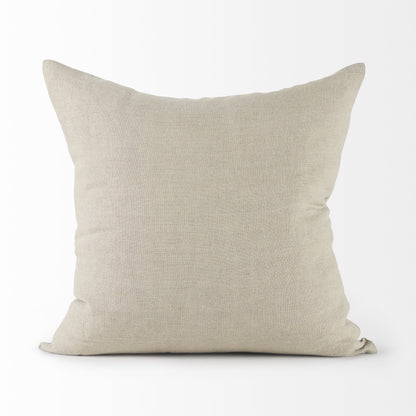 Canvas Beige And White Square Accent Pillow Cover