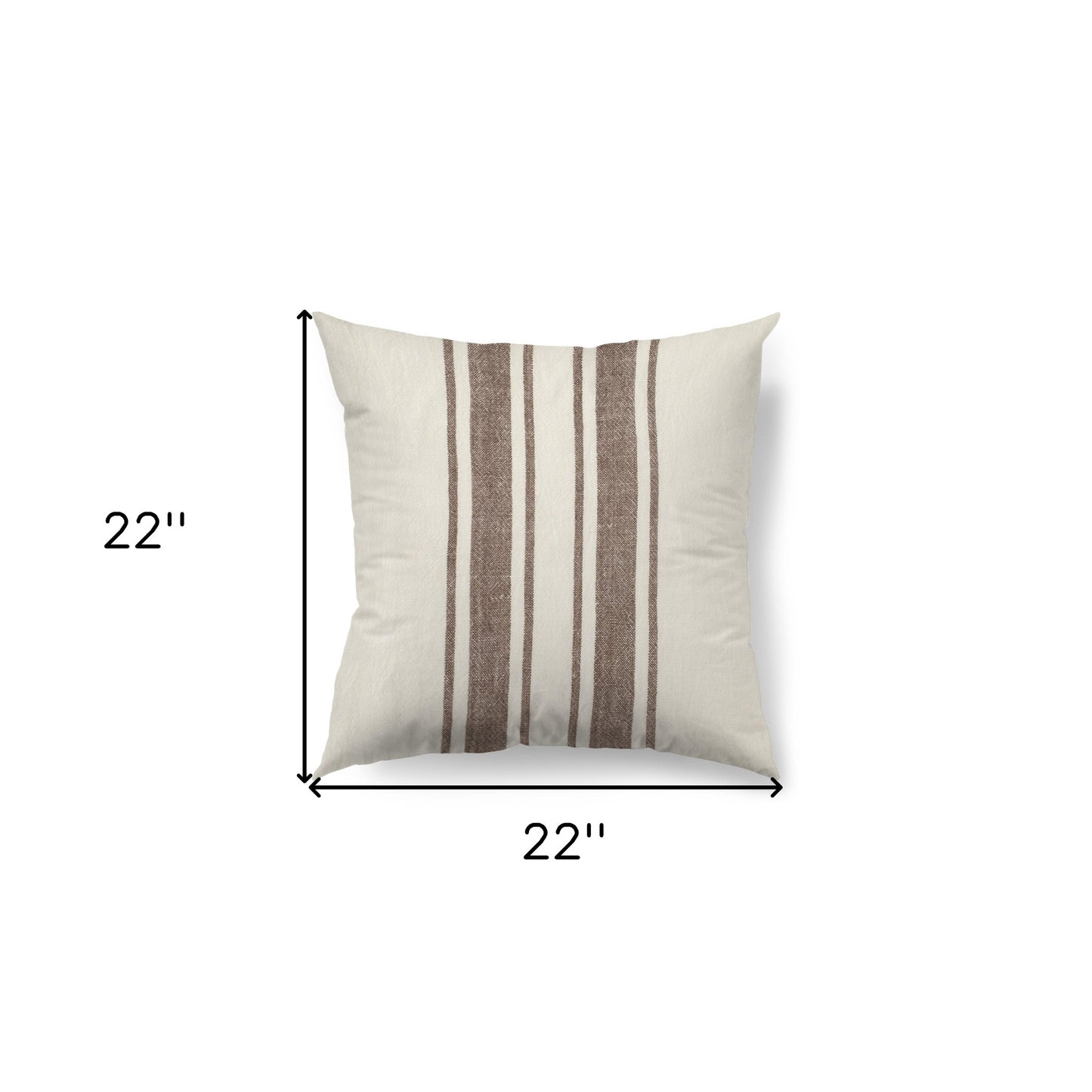 Off White Pillow Cover With Brown Stripes