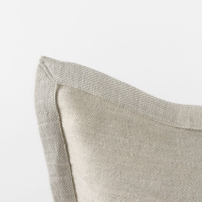 Cream Bordered Lumbar Pillow Cover