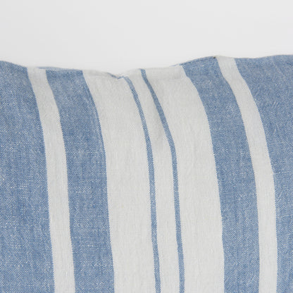 Blue And Cream Middle Striped Lumbar Pillow Cover