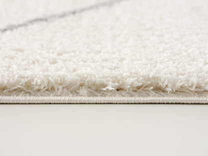 7’ X 9’ Ivory Modern Uneven Lattice Area Rug