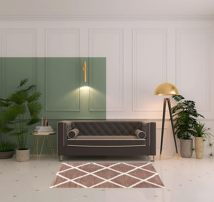4' X 6' Beige Geometric Area Rug