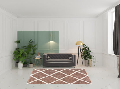 4' X 6' Beige Geometric Area Rug
