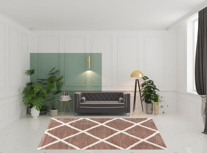 4' X 6' Beige Geometric Area Rug