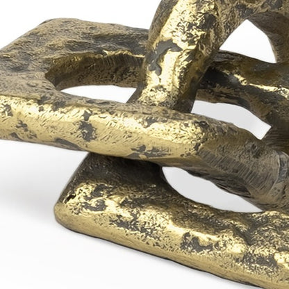 Handcrafted Rustic Gold Large Abstract Sculpture