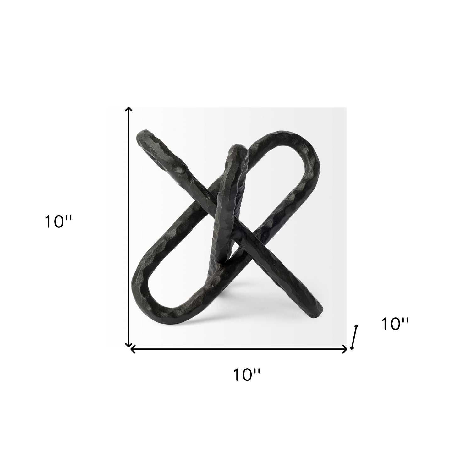 Black Textured Metal Chain Link Sculpture