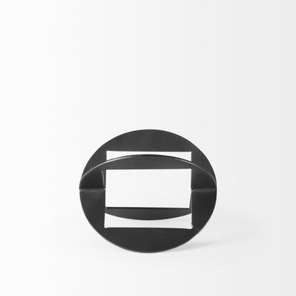 Petite Black Metal Geometric Decor Piece
