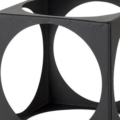 Petite Matte Black Metal Square Sculpture