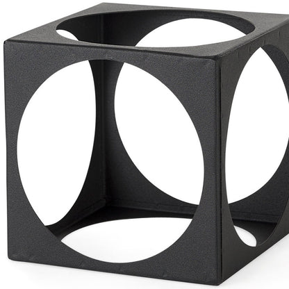 Petite Matte Black Metal Square Sculpture