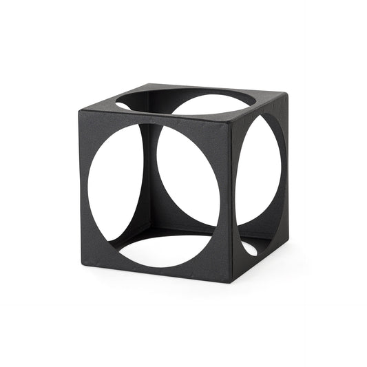 Petite Matte Black Metal Square Sculpture