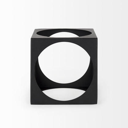 Petite Matte Black Metal Square Sculpture