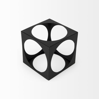 Petite Matte Black Metal Square Sculpture