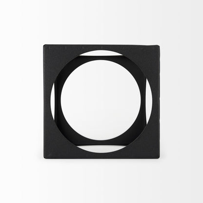 Petite Matte Black Metal Square Sculpture