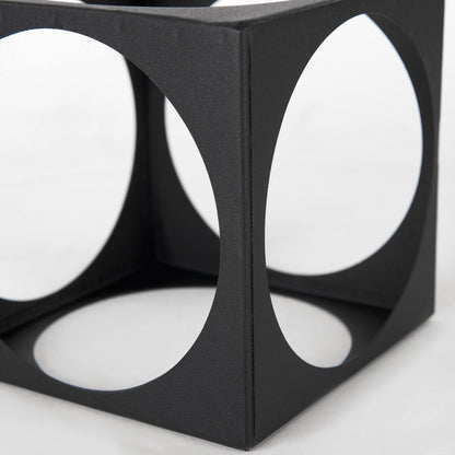 Petite Matte Black Metal Square Sculpture