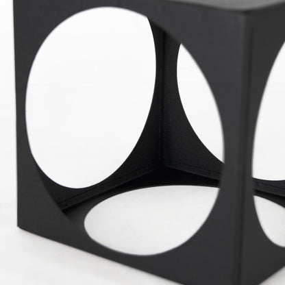 Petite Matte Black Metal Square Sculpture