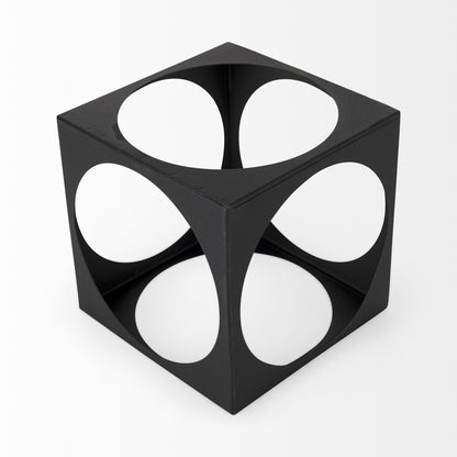 Matte Black Metal Square Sculpture