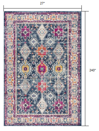 2? X 6? Navy Oriental Area Rug