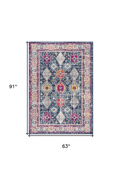 2? X 6? Navy Oriental Area Rug