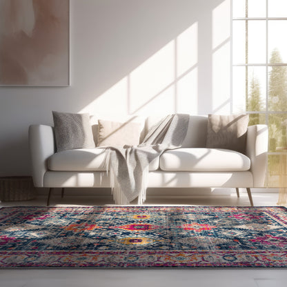 2? X 6? Navy Oriental Area Rug