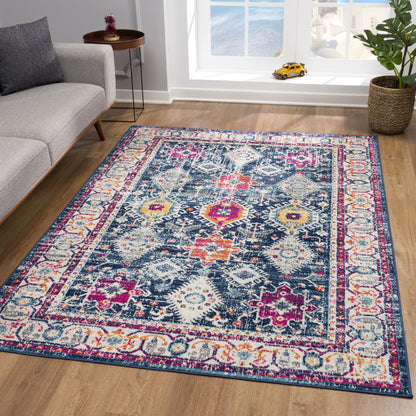 2? X 6? Navy Oriental Area Rug