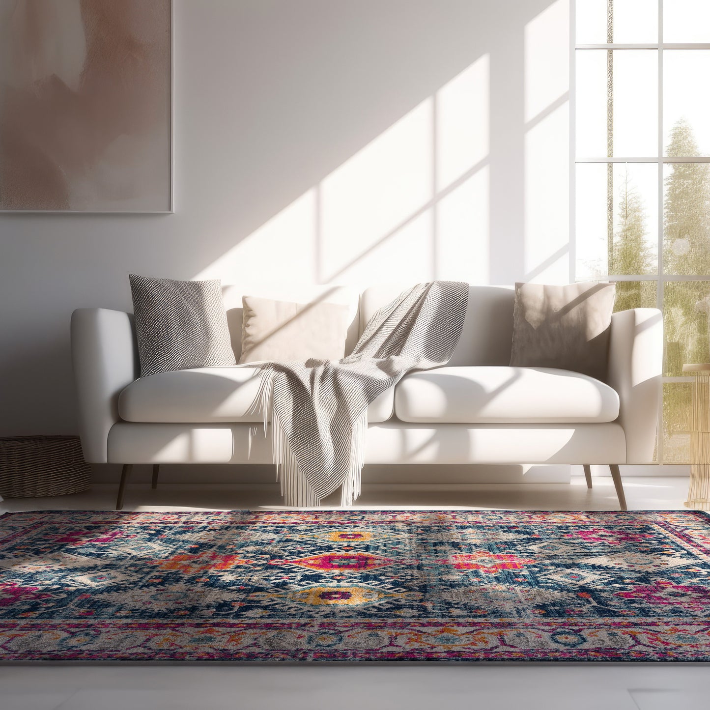 2? X 6? Navy Oriental Area Rug