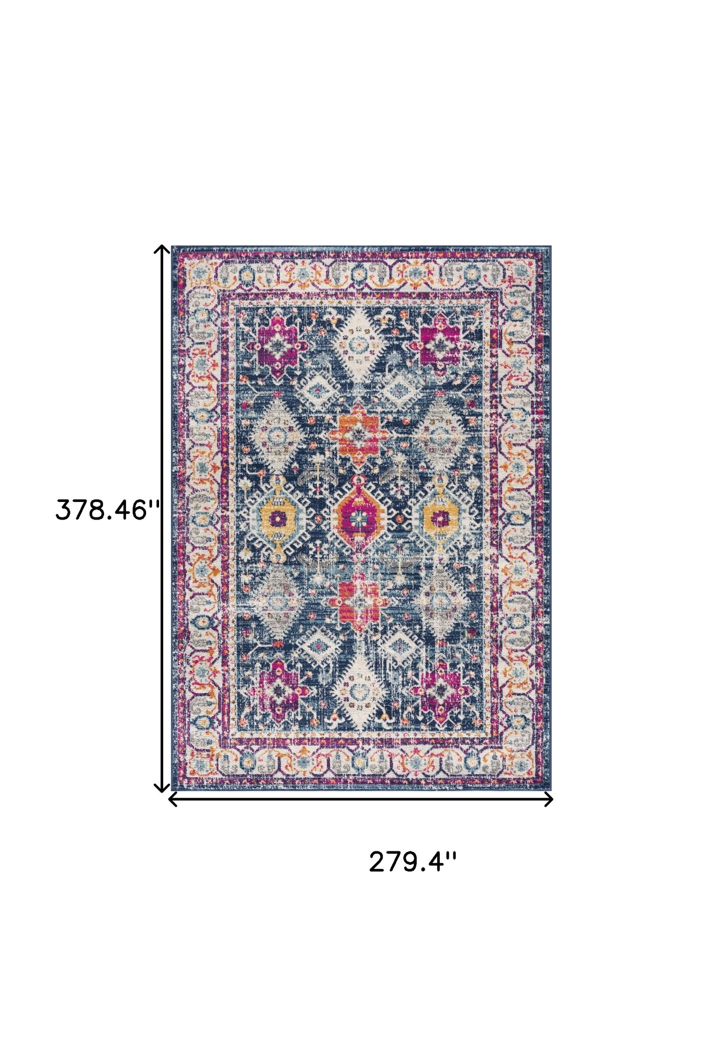 2? X 6? Navy Oriental Area Rug