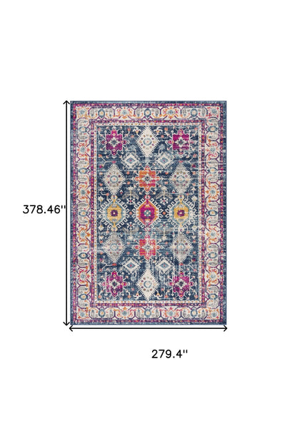 2? X 6? Navy Oriental Area Rug