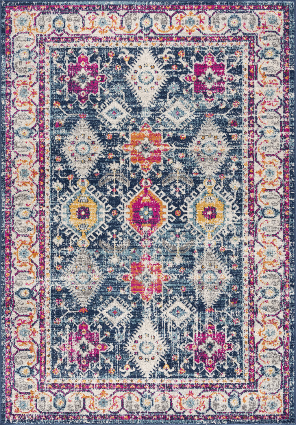 2? X 6? Navy Oriental Area Rug