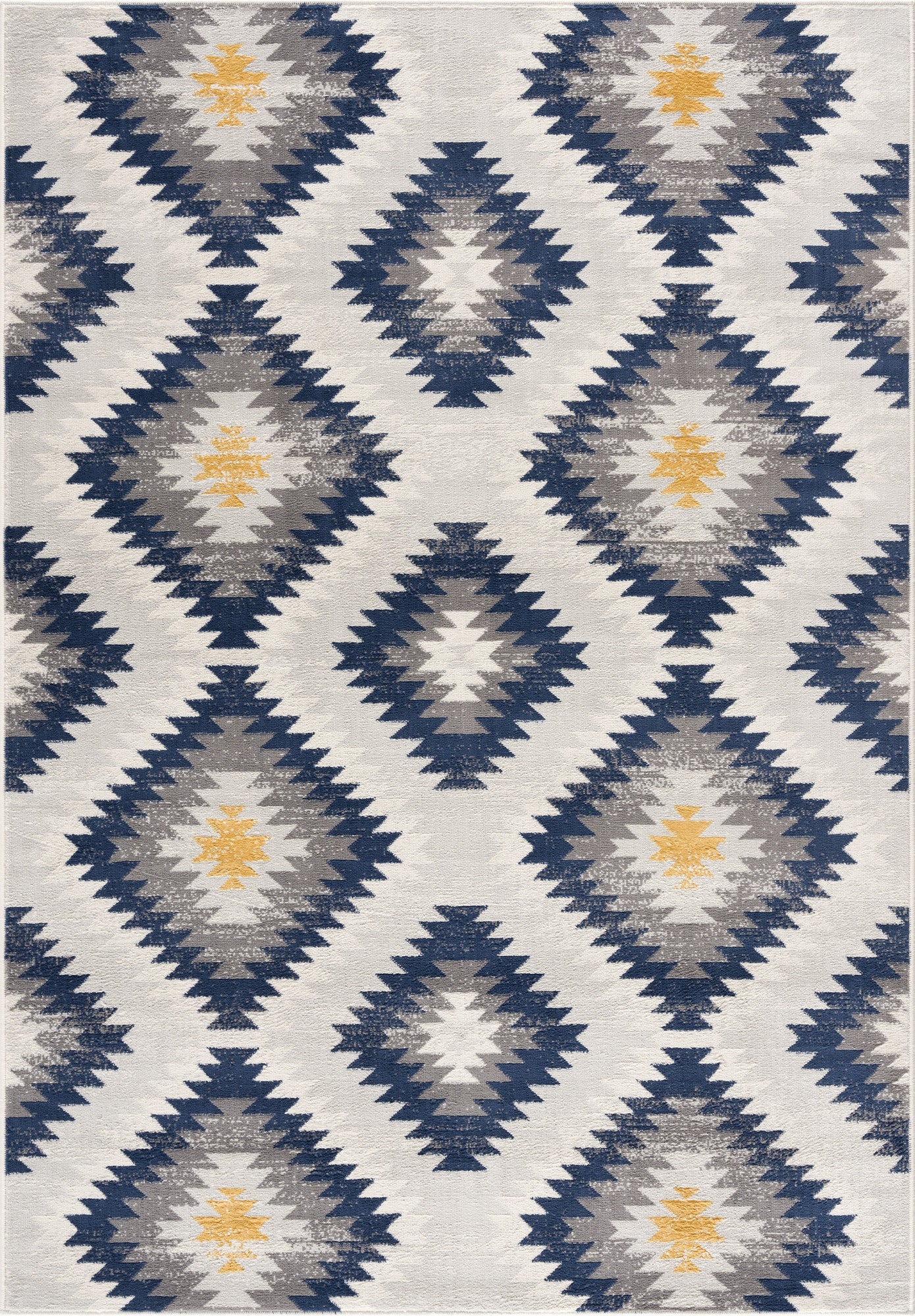 5' X 7' Blue Ikat Kilim Area Rug
