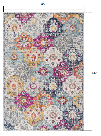 2' X 6' Rust Floral Dhurrie Area Rug