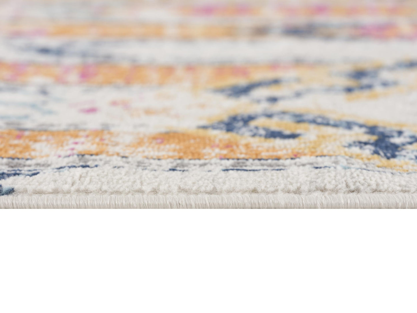 8' Orange And Ivory Southwestern Dhurrie Runner Rug