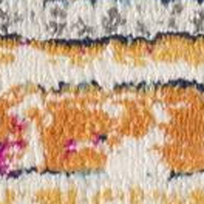 8' Orange And Ivory Southwestern Dhurrie Runner Rug