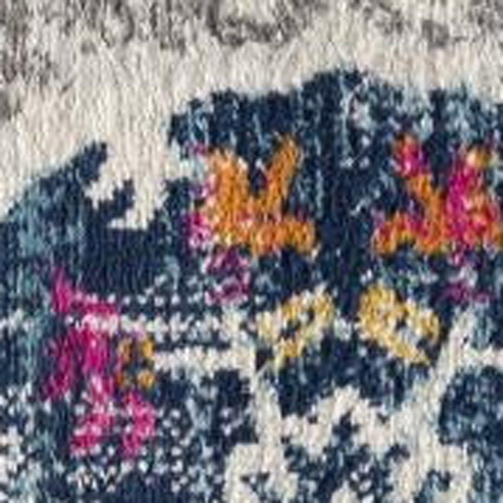 2' X 4' Blue Oriental Dhurrie Area Rug