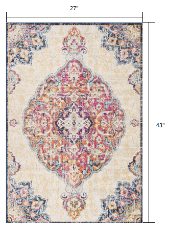 5' X 7' Cream Oriental Dhurrie Area Rug