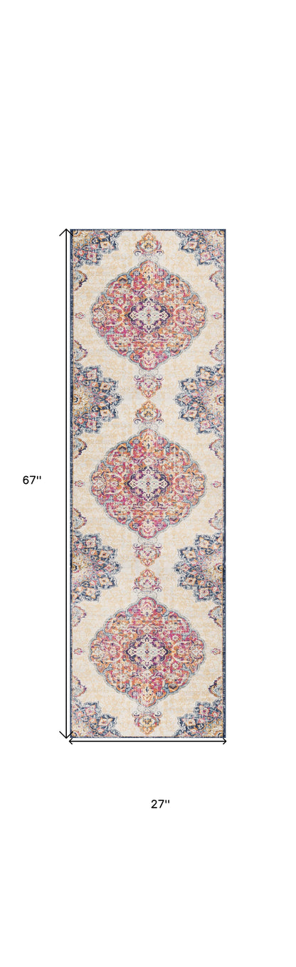 5' X 7' Cream Oriental Dhurrie Area Rug