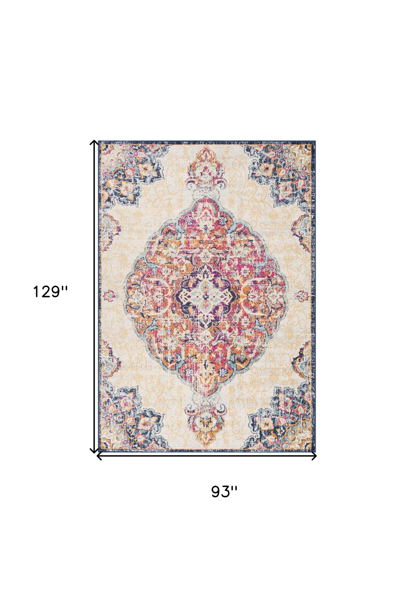 5' X 7' Cream Oriental Dhurrie Area Rug