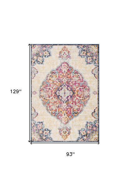 5' X 7' Cream Oriental Dhurrie Area Rug