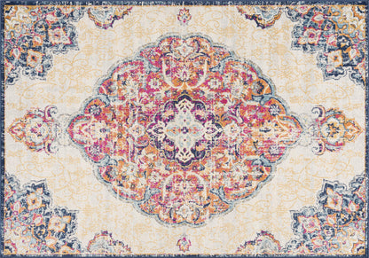5' X 7' Cream Oriental Dhurrie Area Rug