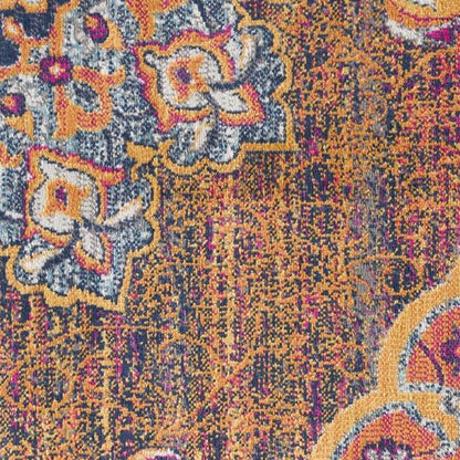 4’ X 6’ Rustic Orange Medallion Area Rug