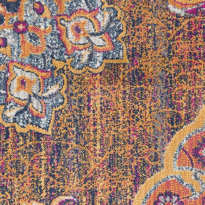 4’ X 6’ Rustic Orange Medallion Area Rug