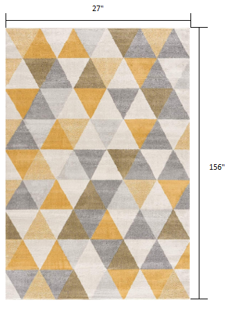 8' X 10' Yellow Geometric Dhurrie Area Rug