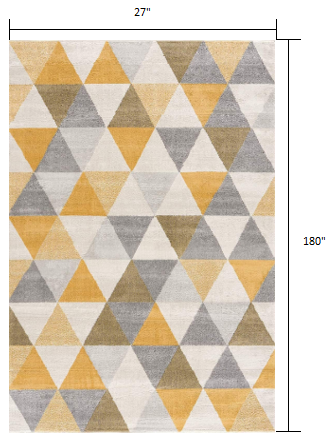 8' X 10' Yellow Geometric Dhurrie Area Rug